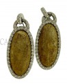 2 TONE GOLD DANGLE EARRINGS WITH DIAMONDS