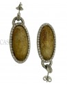 2 TONE GOLD DANGLE EARRINGS WITH DIAMONDS