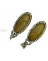 2 TONE GOLD DANGLE EARRINGS WITH DIAMONDS