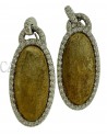 2 TONE GOLD DANGLE EARRINGS WITH DIAMONDS
