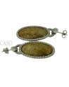 2 TONE GOLD DANGLE EARRINGS WITH DIAMONDS