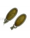 2 TONE GOLD DANGLE EARRINGS WITH DIAMONDS