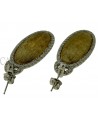 2 TONE GOLD DANGLE EARRINGS WITH DIAMONDS