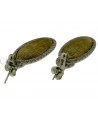 2 TONE GOLD DANGLE EARRINGS WITH DIAMONDS