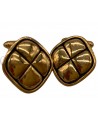 CHANEL VINTAGE GOLD TONE HARDWARE CUFF LINKS