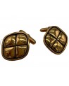 CHANEL VINTAGE GOLD TONE HARDWARE CUFF LINKS
