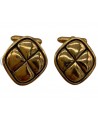 CHANEL VINTAGE GOLD TONE HARDWARE CUFF LINKS