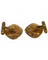 CHANEL VINTAGE GOLD TONE HARDWARE CUFF LINKS