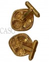 CHANEL VINTAGE GOLD TONE HARDWARE CUFF LINKS