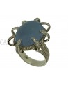 WHITE GOLD BLU CHALCEDONY RING
