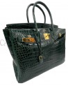 BIRKIN IN COCCODRILLO POROSUS VERT FONCE