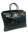 BIRKIN IN COCCODRILLO POROSUS VERT FONCE