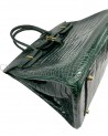 BIRKIN IN COCCODRILLO POROSUS VERT FONCE