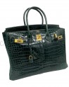 BIRKIN IN COCCODRILLO POROSUS VERT FONCE