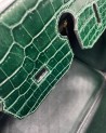 BIRKIN IN COCCODRILLO POROSUS VERT FONCE
