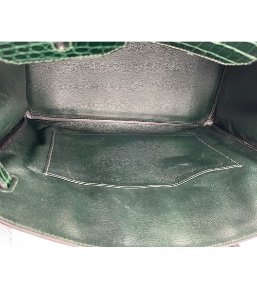 BIRKIN IN COCCODRILLO POROSUS VERT FONCE