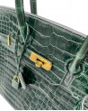 BIRKIN IN COCCODRILLO POROSUS VERT FONCE