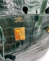 BIRKIN IN COCCODRILLO POROSUS VERT FONCE
